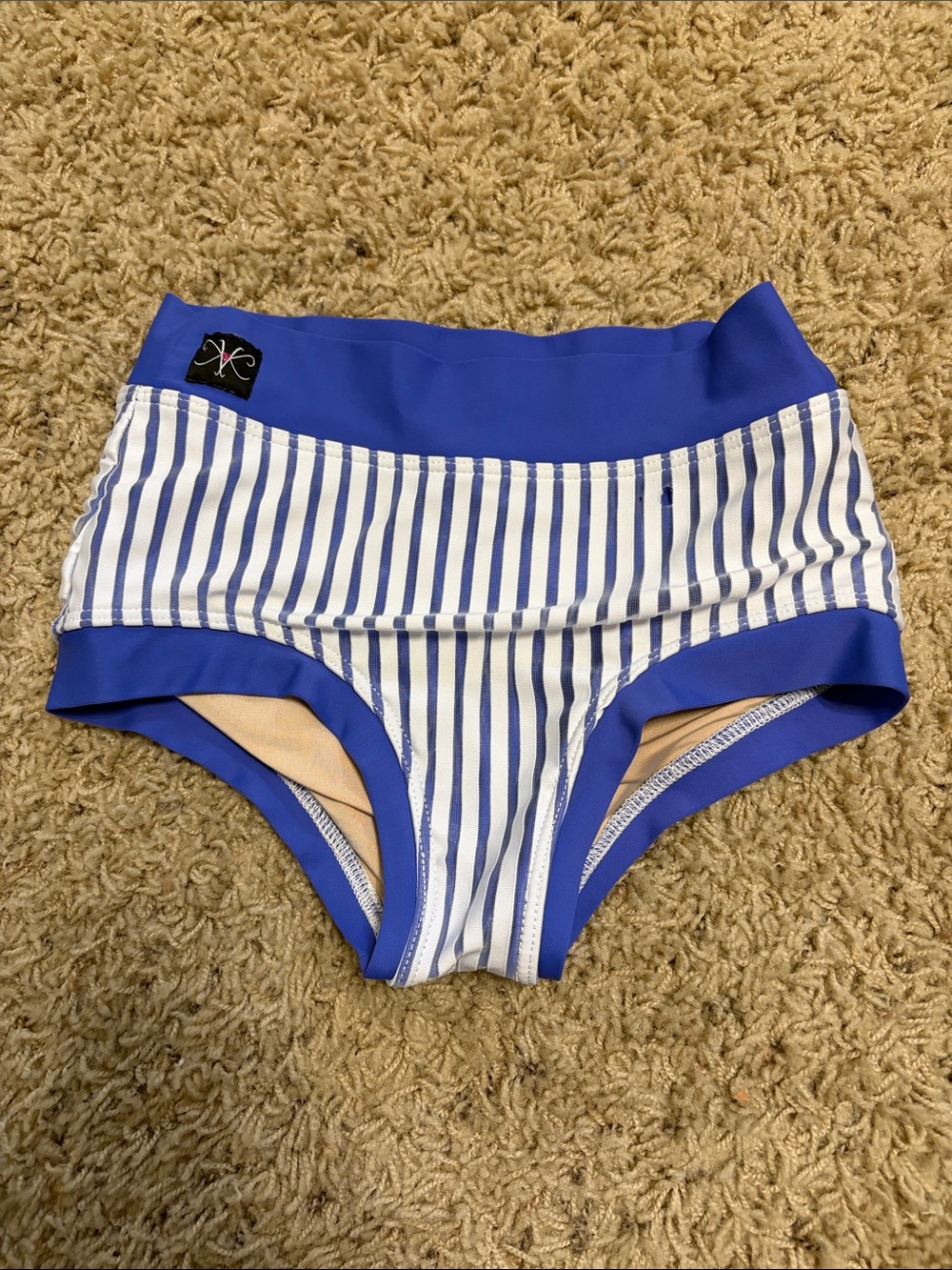 Striped Blue & White High-Waist bottoms
